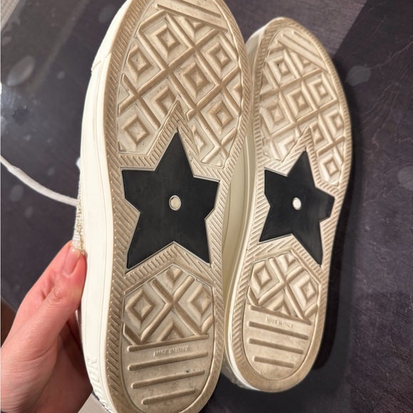 Dior Cream Lace-Up Sneakers